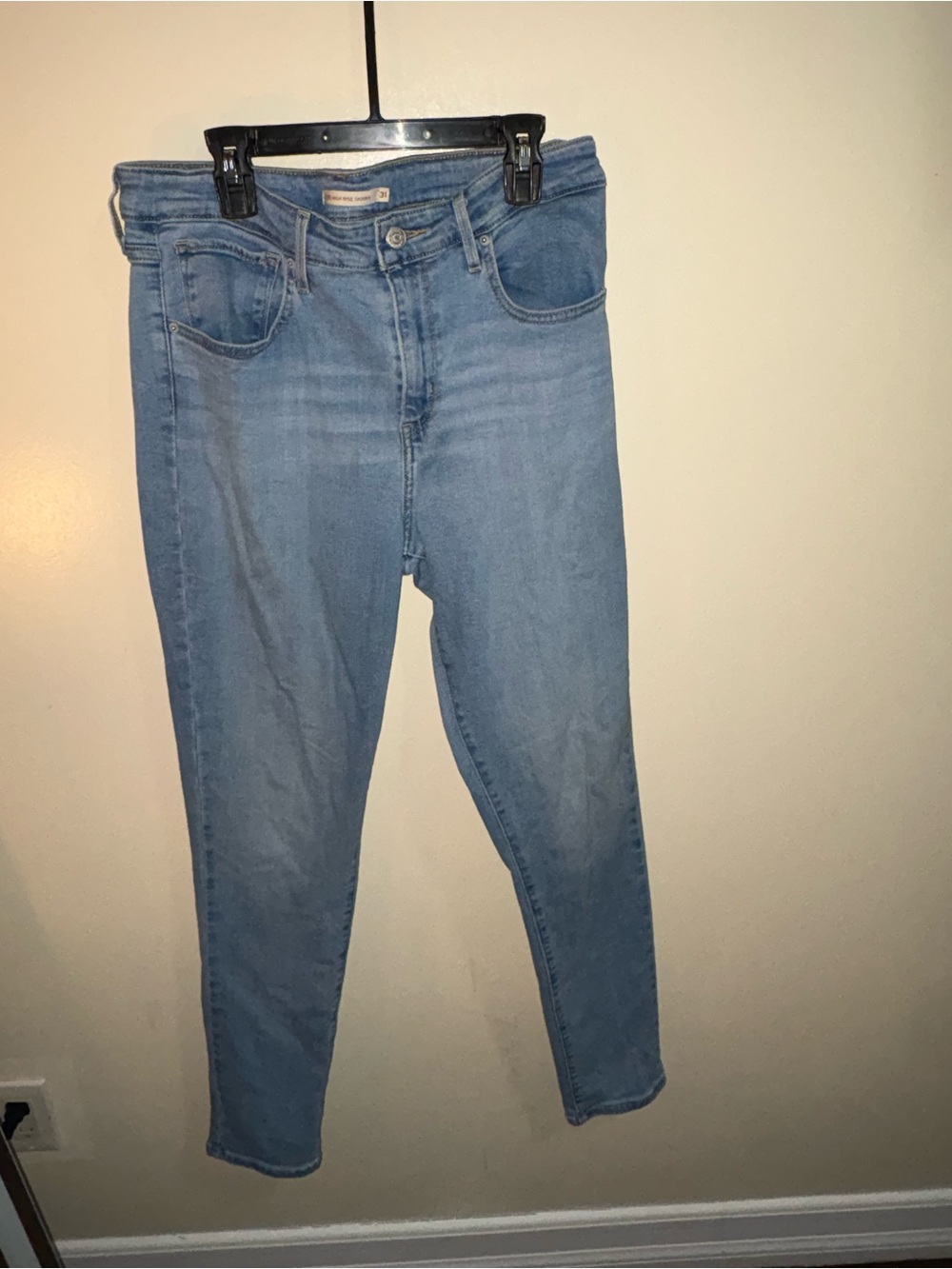 High-Rise Light Blue Skinny Jeans for Women